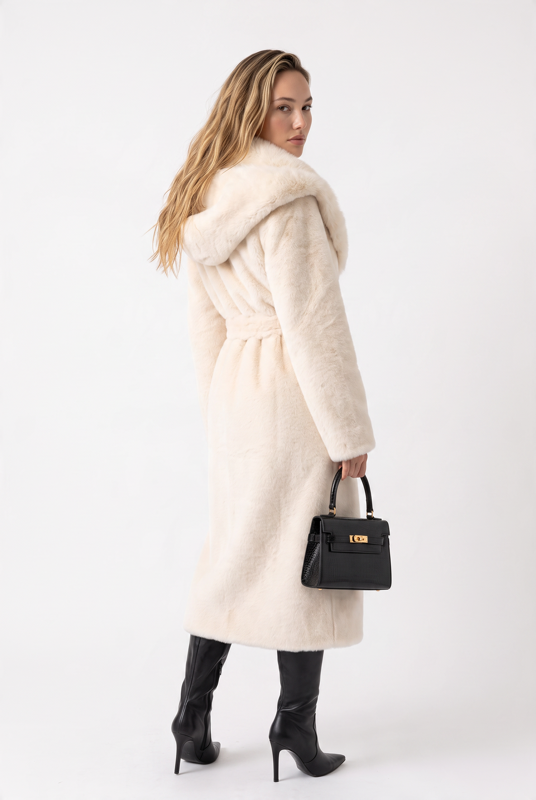Bianca Luxe Hooded Faux Fur Coat