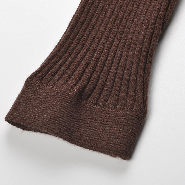 Classic Rib Belted Wool Knit Maxi Dress