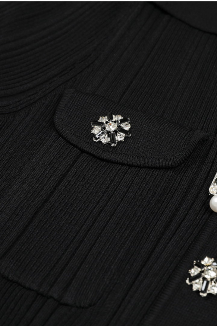 Elegant Gem Viscose Knit Maxi Dress - Short Sleeve
