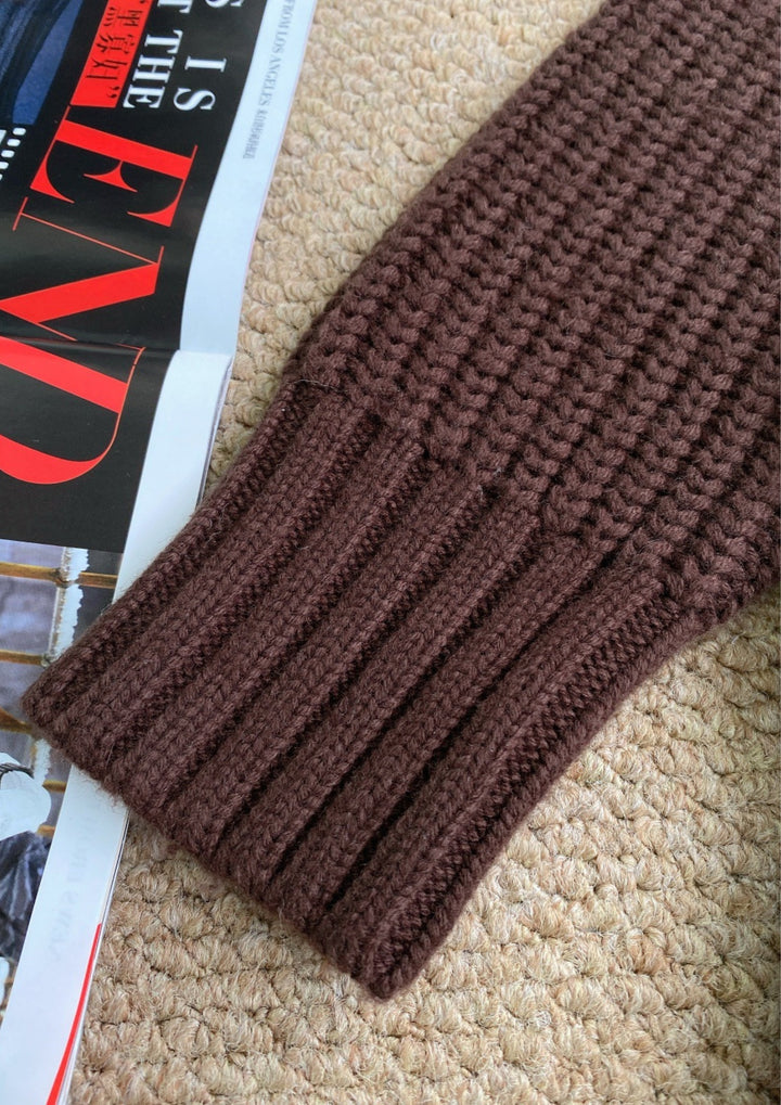 Wool Knit Buttoned Cardigan Top