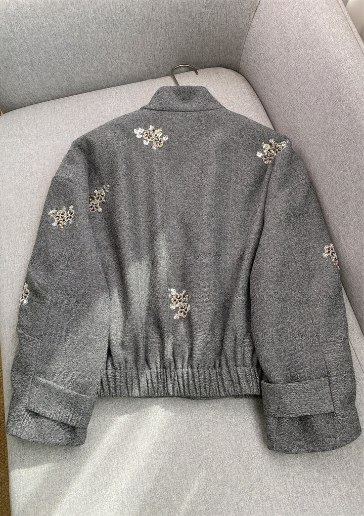Classic Chic Embellished Sequin Wool Knit Set