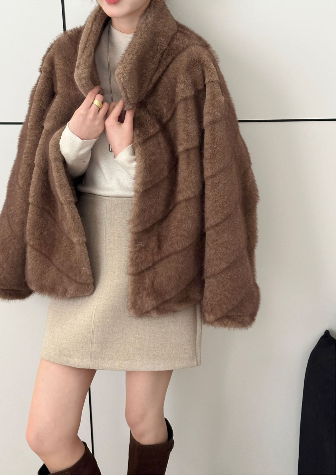 Elara Soft Mink Stripe Jacket