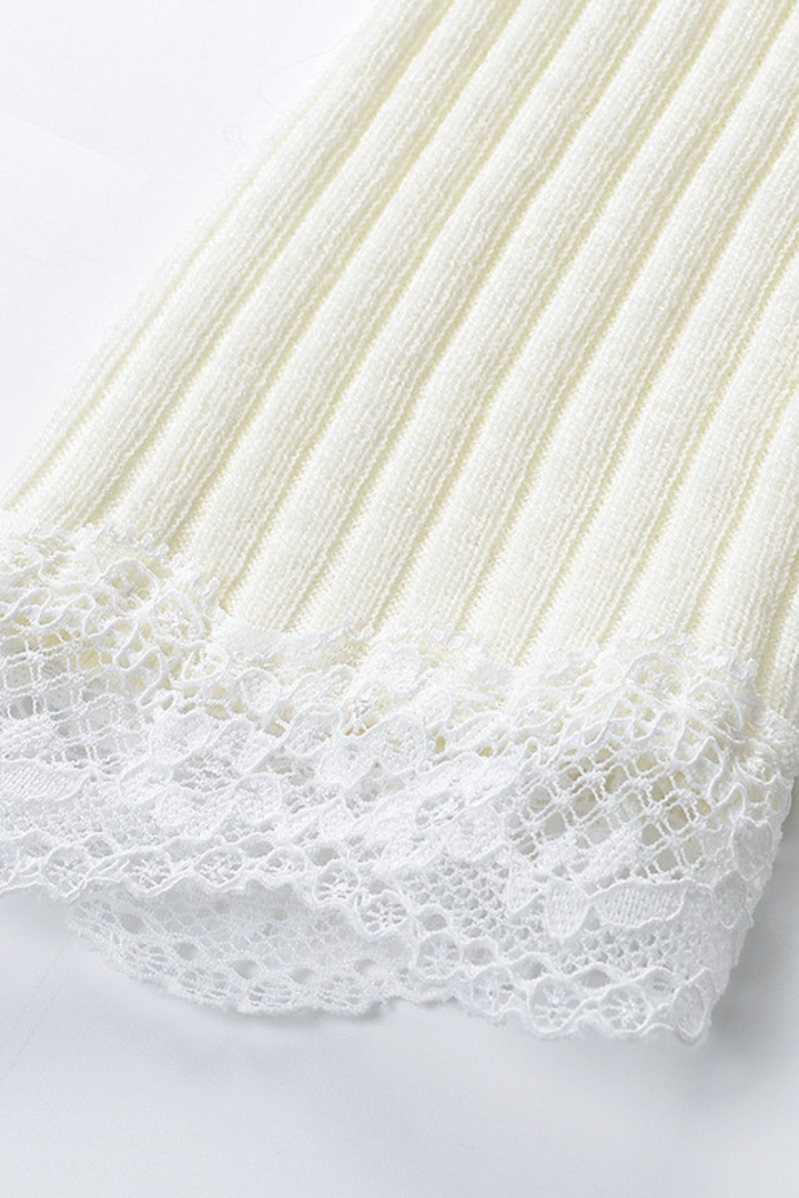 Serene LaceTrim V Neck Soft Wool  Cardigan Top