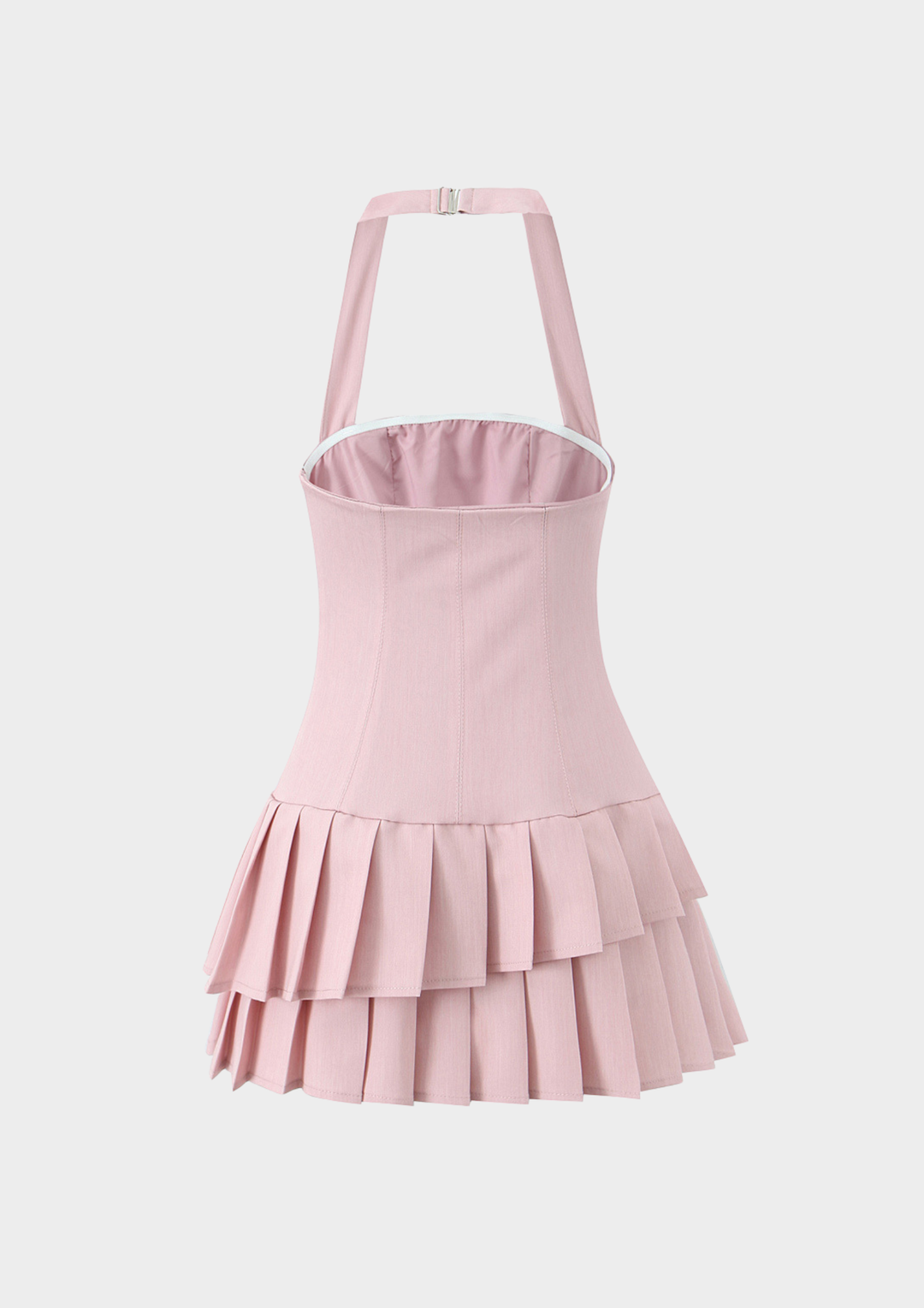 Rosa Pleated Halter Mini Dress