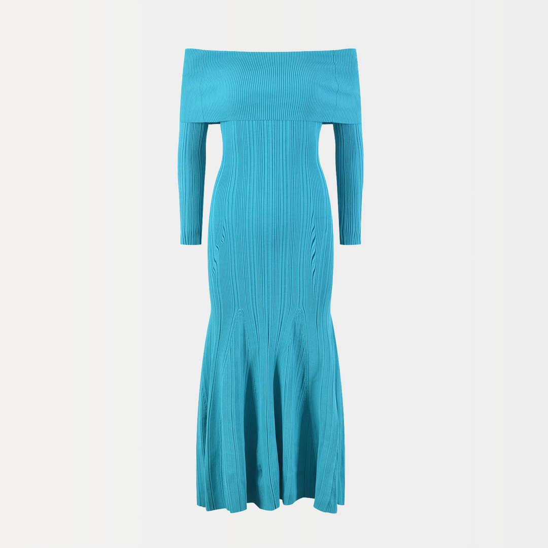 Elegant Ice Knit Midi Dress