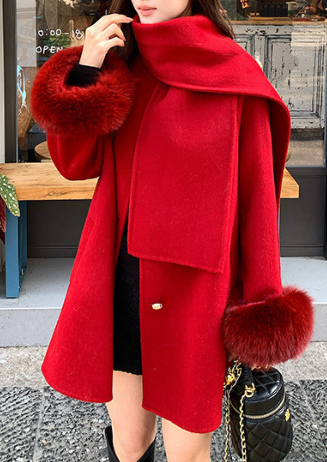 Luna Wrapped Scarf Wool Coat