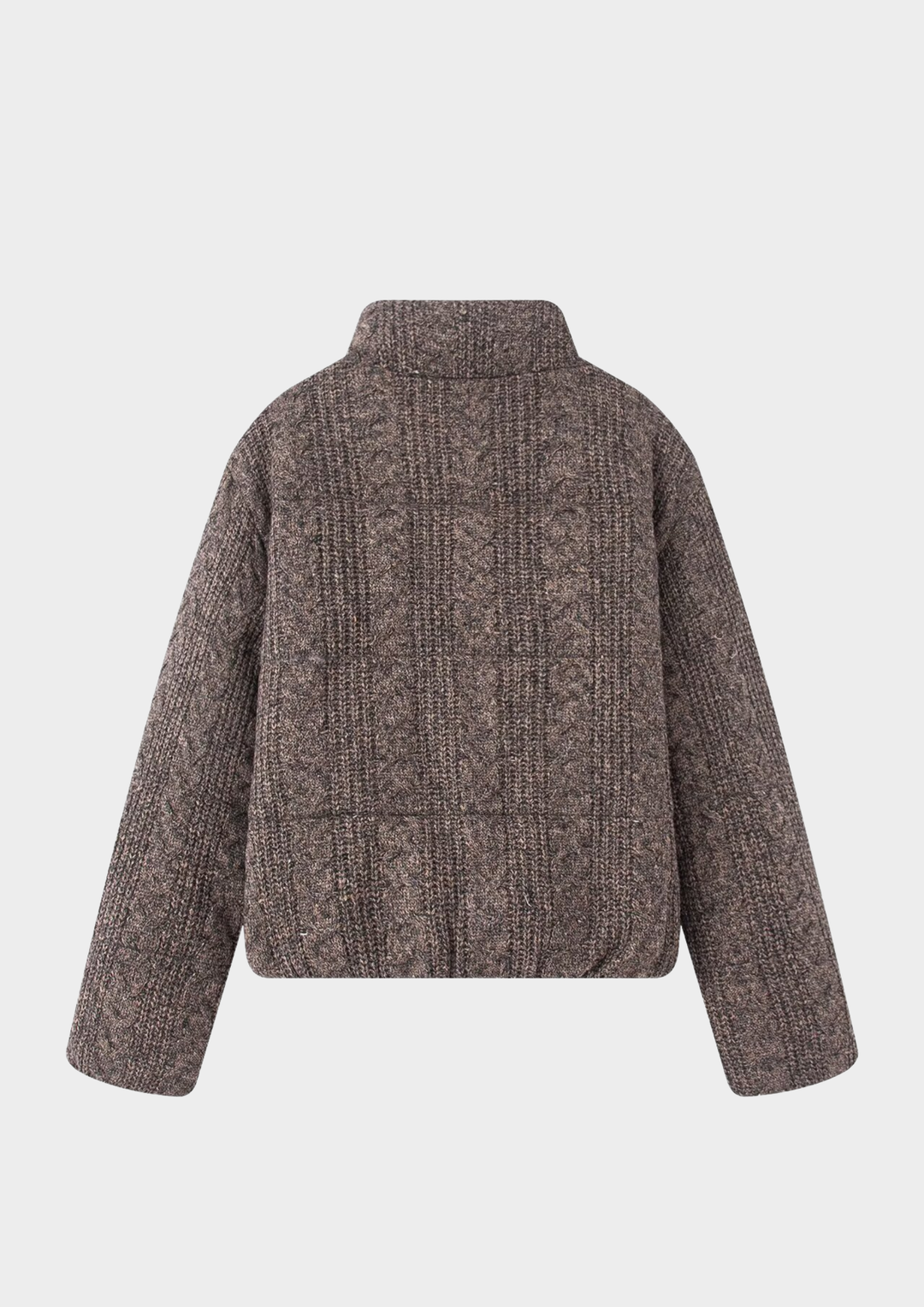 Cotton Padded Knit Zip Up Jacket