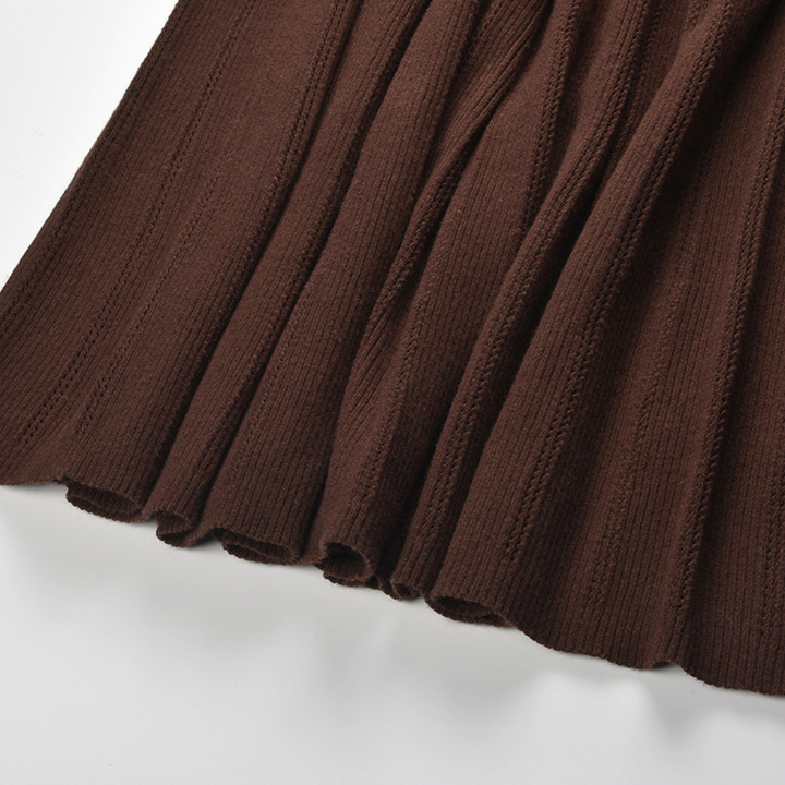 Classic Rib Belted Wool Knit Maxi Dress