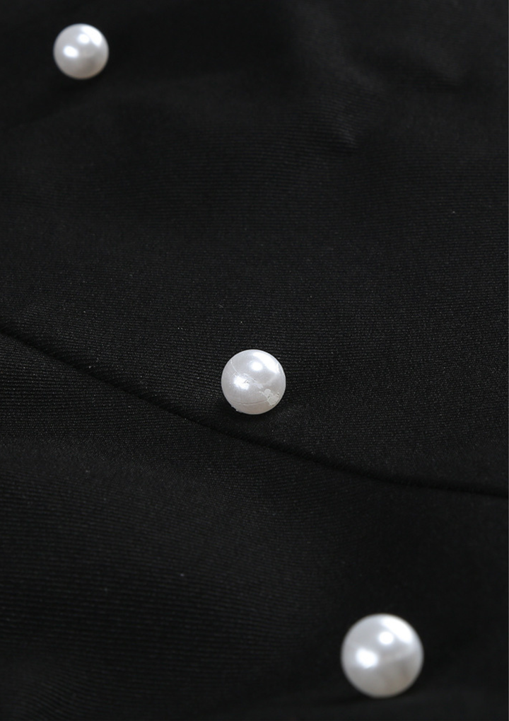 Midnight Pearl Polka Bubble Mini Dress