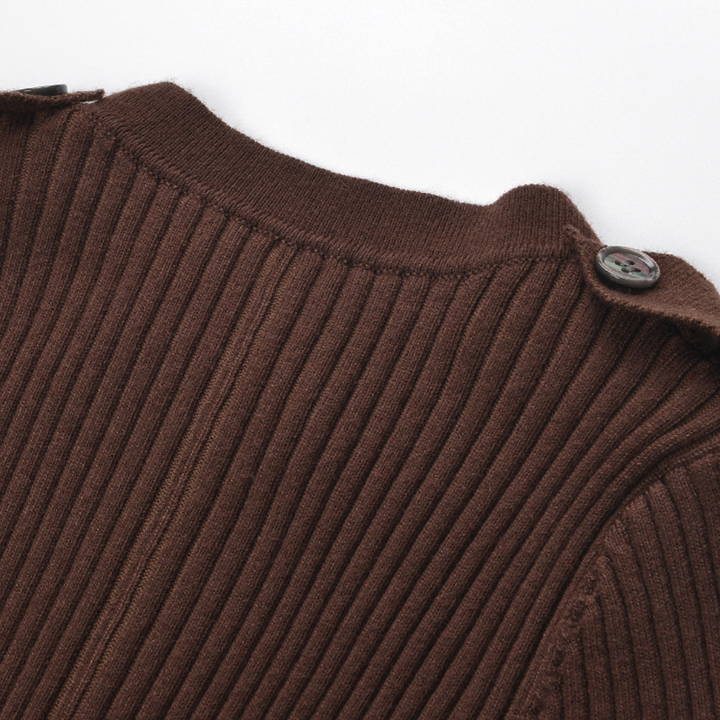 Classic Rib Belted Wool Knit Maxi Dress