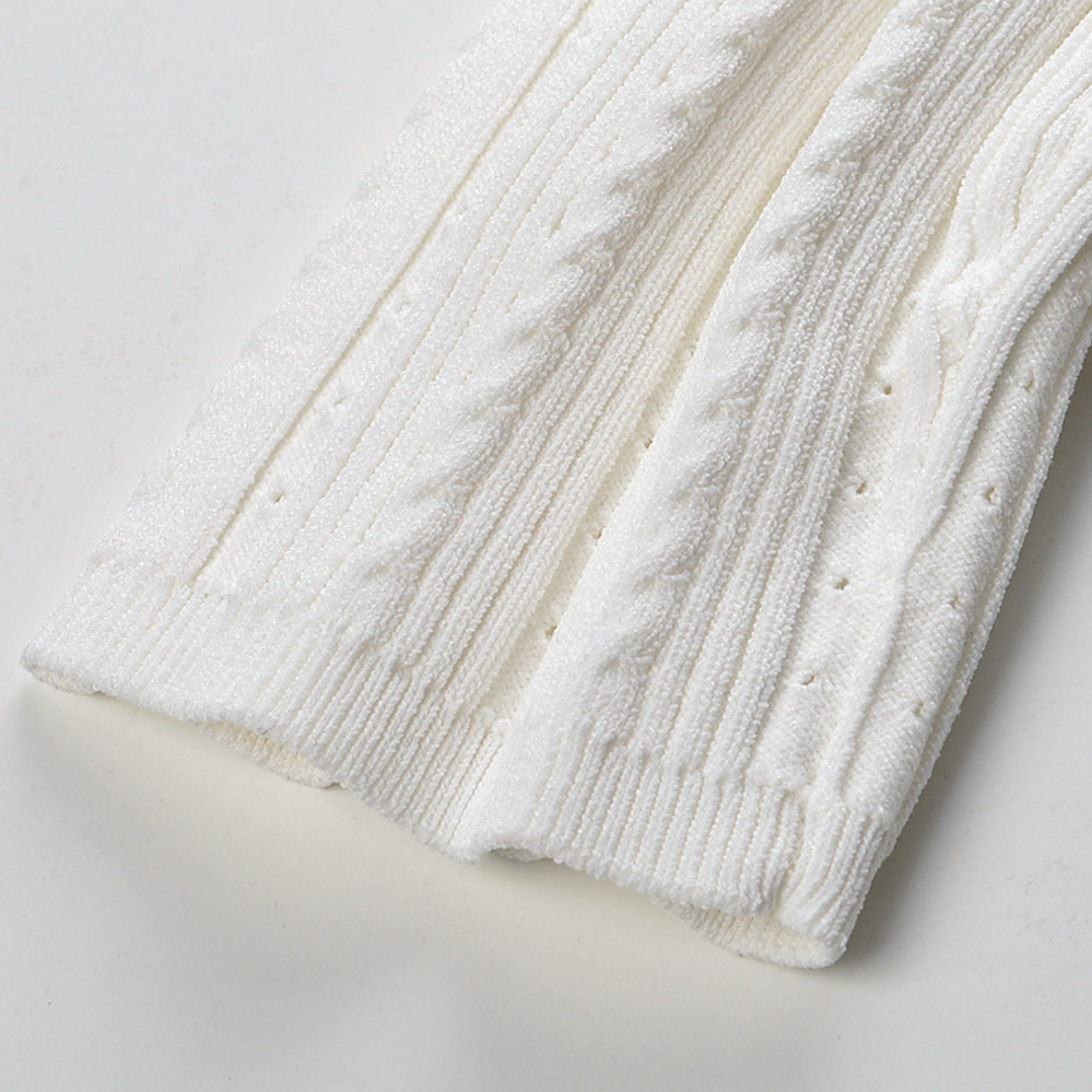 Ivory Knit Elegance Mini Dress