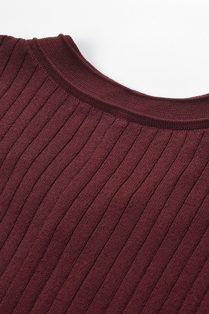Luxe Viscose Button Down Knit Maxi Dress In Burgundy