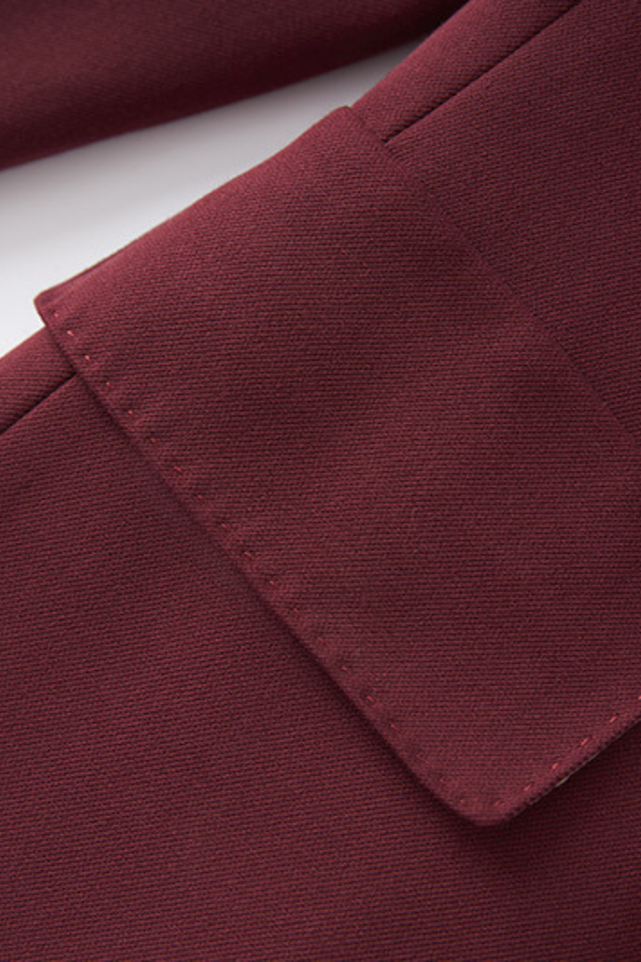 Signature Bordeaux Structured Suit with Wide Leg Trousers