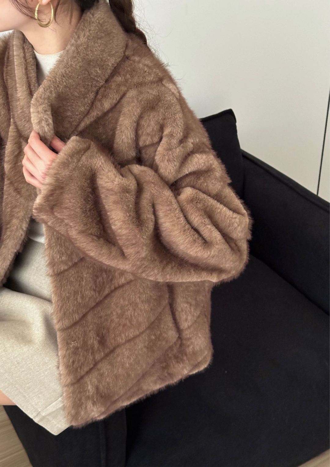 Elara Soft Mink Stripe Jacket