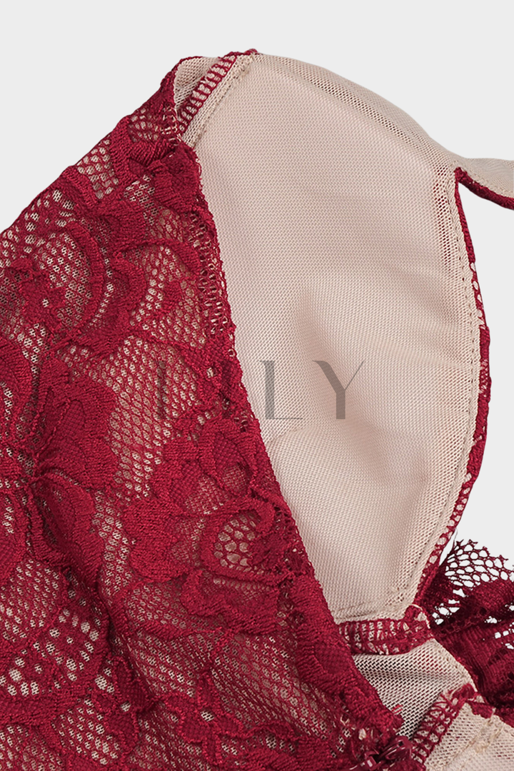Scarlet Fishtail Elegance Lace Halter Maxi Dress