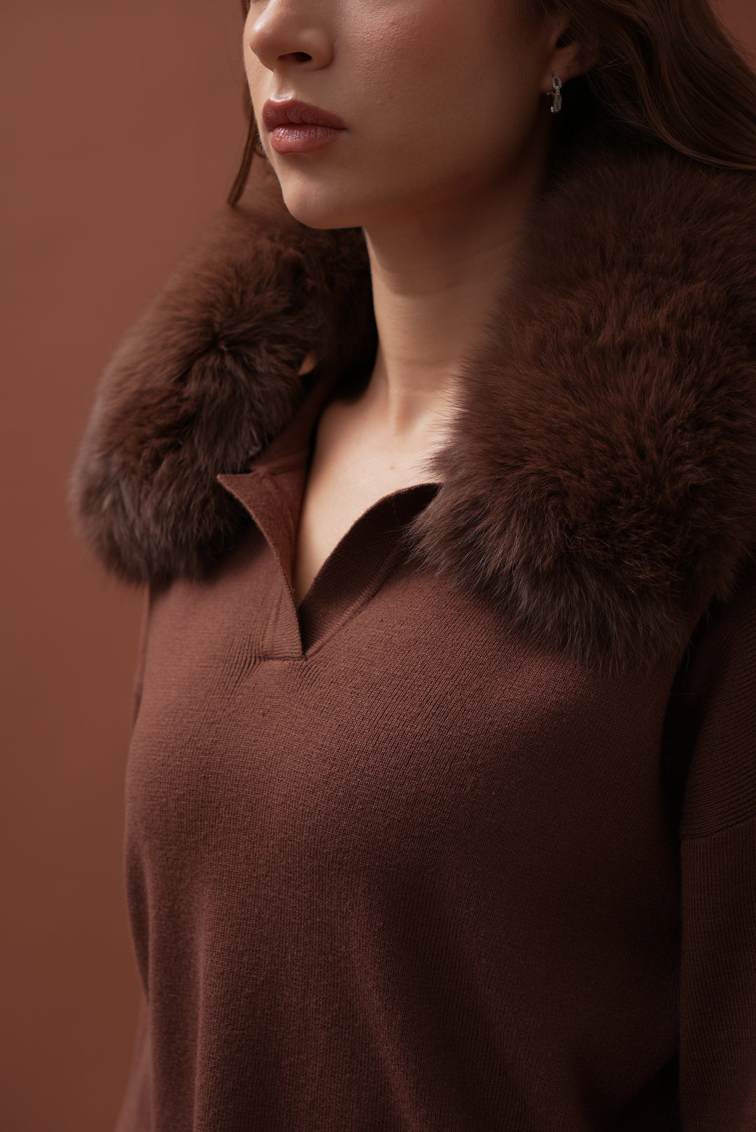 Velora Real Fox Fur Knit Lounge Set - Fur Cuff Edition