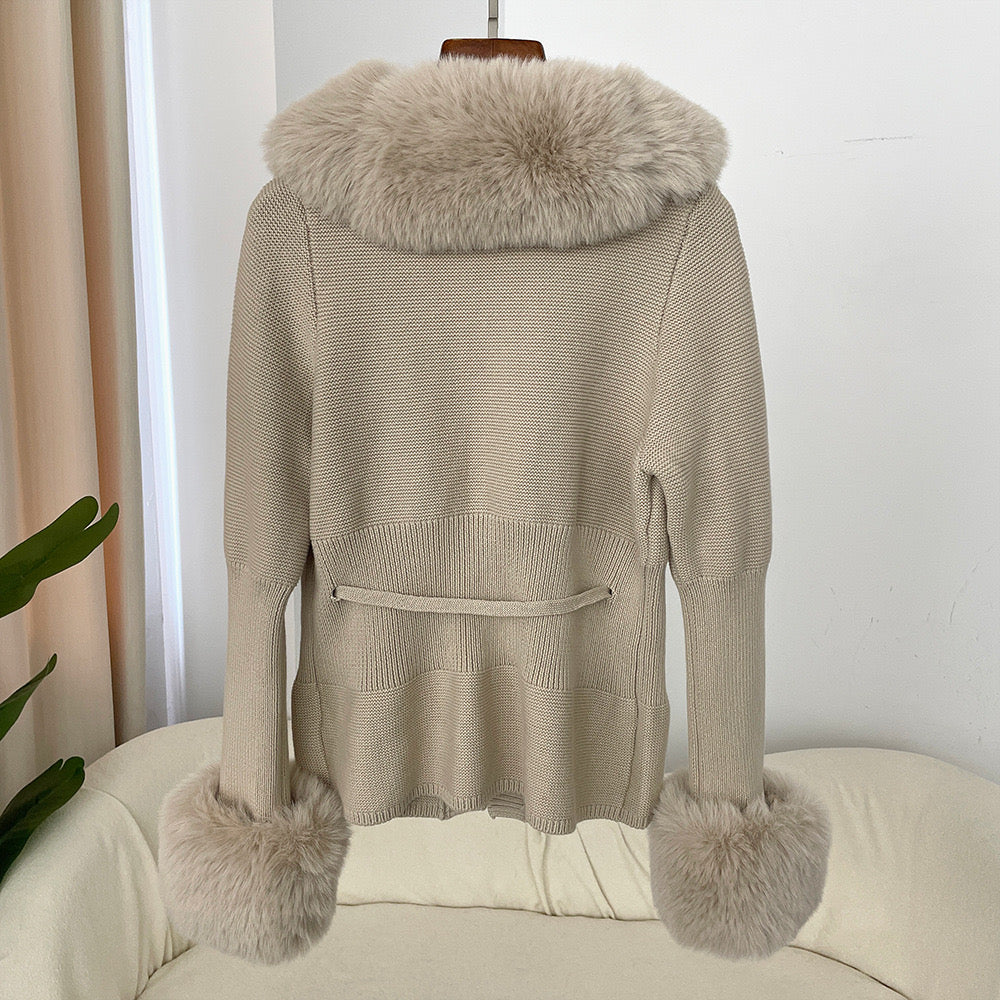 Jane Luxe Fur Knit Coat