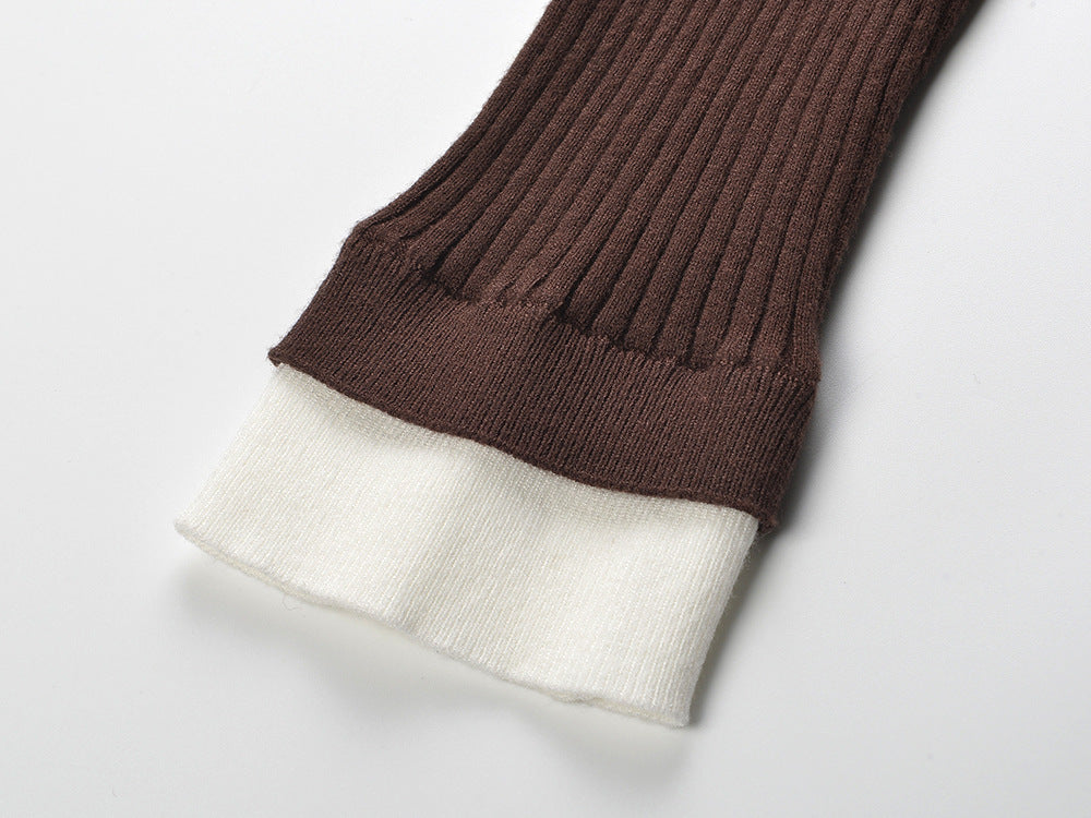 Contrast Stretch Soft  Viscose Knit Top