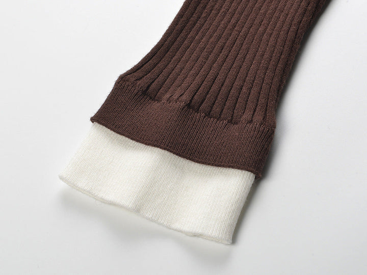 Contrast Stretch Soft  Viscose Knit Top