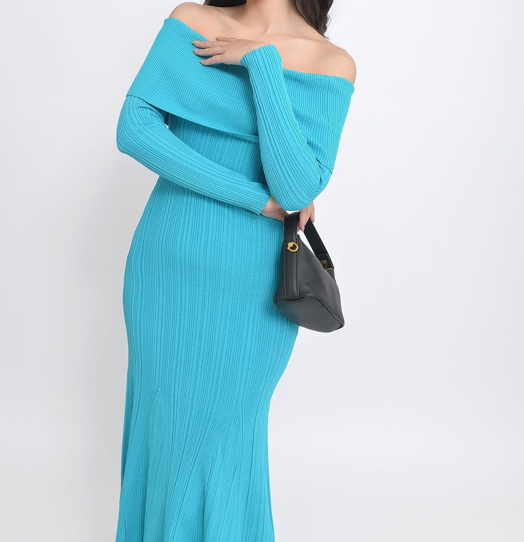 Elegant Ice Knit Midi Dress