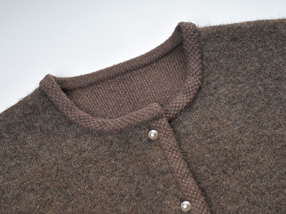 Warm Brown Wool Cardigan