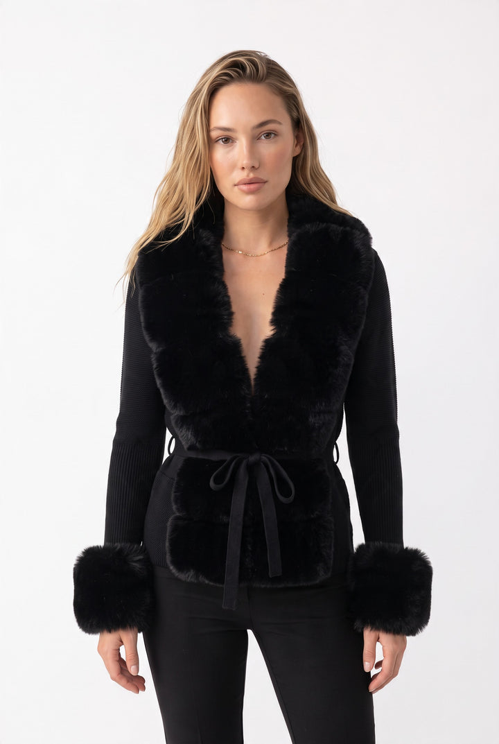 Jane Luxe Fur Knit Coat