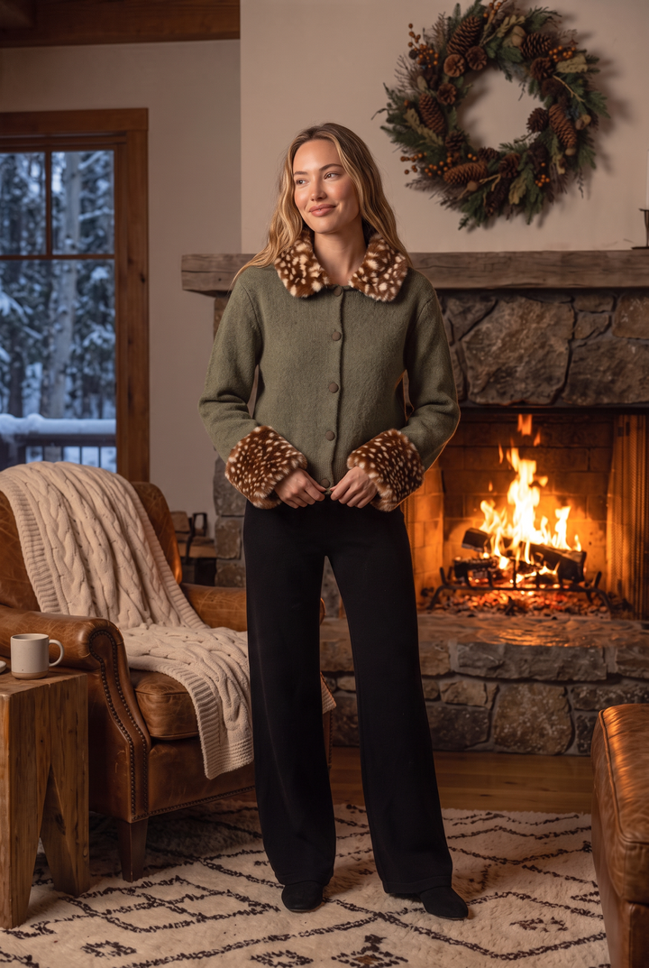 Celine Deer Print Fur Jacket Top