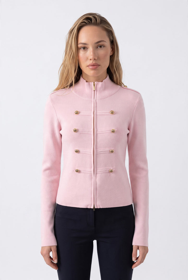 Victoria Military Zip Knit Jacket