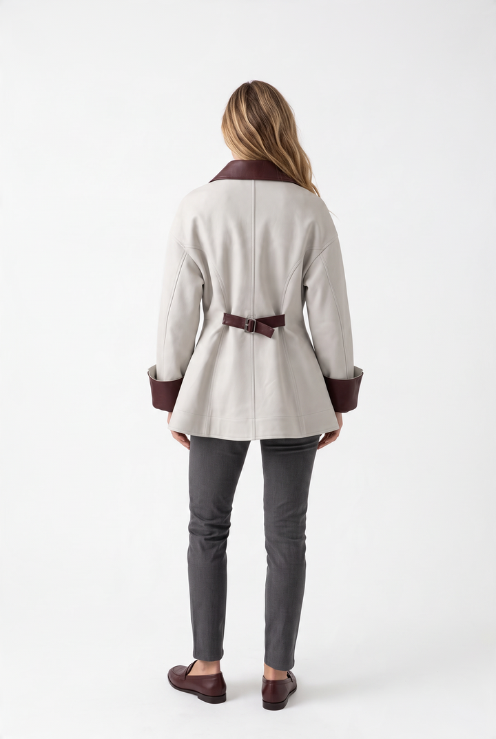 Valencia Leather Trim Zip Jacket