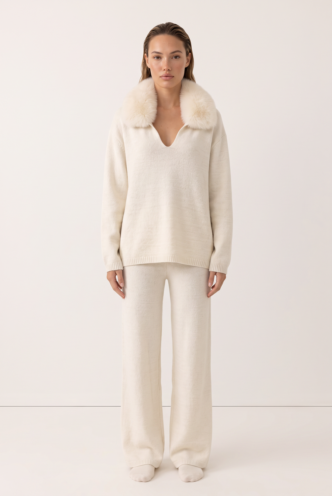 Mirelle Fox Trim Knit Set