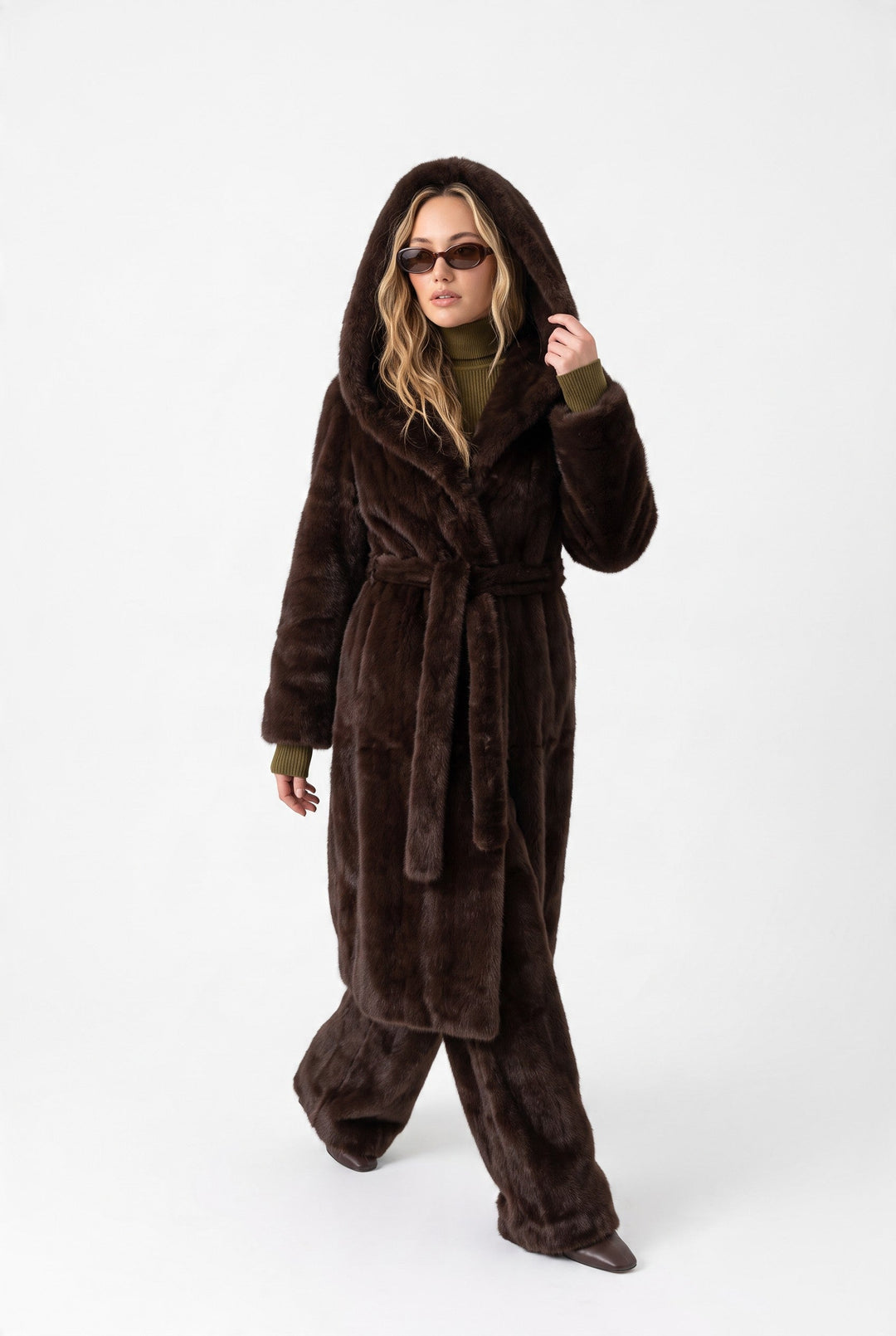 Bianca Luxe Hooded Faux Fur Coat
