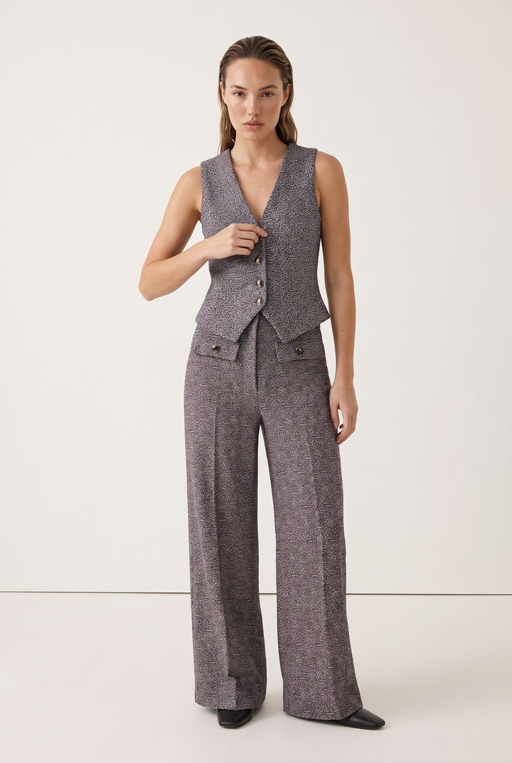 Marais Tweed Vest &amp; Wide Leg Trouser Set