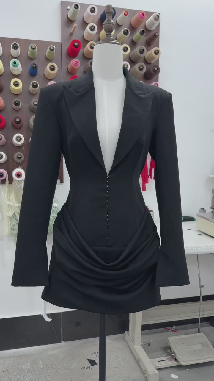 Deep V Neck Bodycon Mini Dress